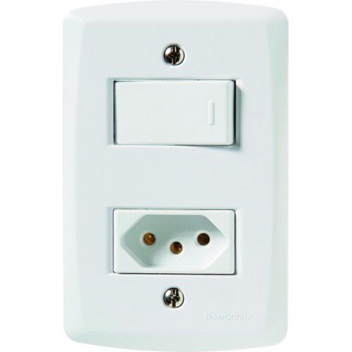 CJ  SIMPLES + TOMADA 20A BRANCO 4X2 - TRAMONTINA LUX2