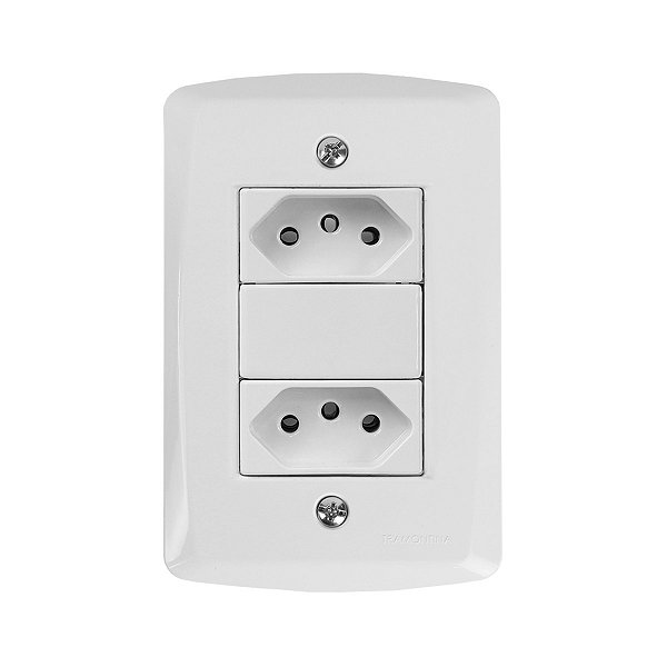 CJ TOMADA DUPLA 10A HORIZONTAL 4X2 - TRAMONTINA LUX2