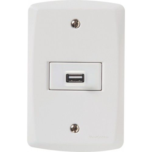 CJ ENTRADA USB 1,5 BRANCO 4X2 - TRAMONTINA LUX2