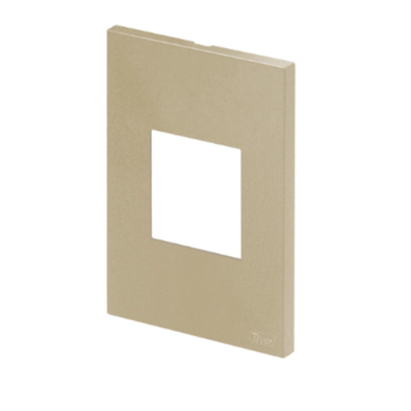 PLACA P/ 2 MODULOS JUNTOS COM SUPORTE 4X2 - RECTA AREIA SATIN FOSCO