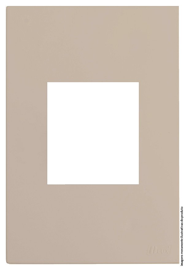 PLACA P/ 2 MODULOS JUNTOS COM SUPORTE 4X2 - RECTA AREIA SATIN FOSCO