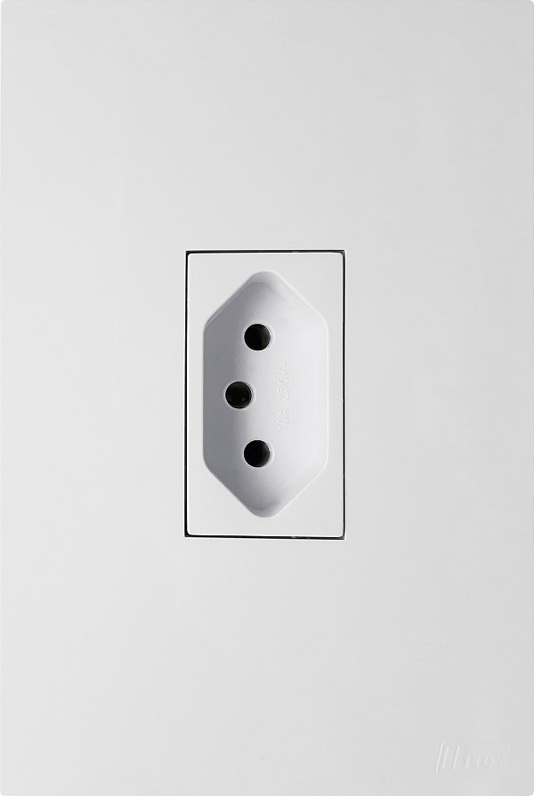 CJ TOMADA 10A VERTICAL 4X2 - RECTA BRANCO SATIN FOSCO