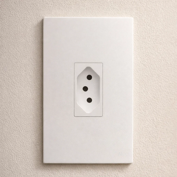 CJ TOMADA 10A VERTICAL 4X2 - RECTA BRANCO SATIN FOSCO