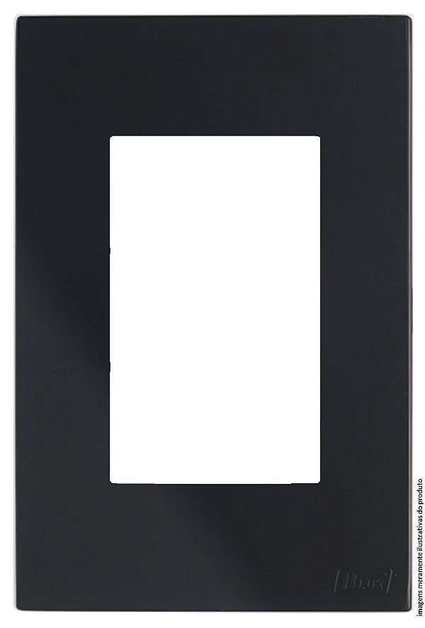 PLACA P/ 3 MODULOS HORIZONTAL COM SUPORTE 4X2  RECTA BLACK SATIN