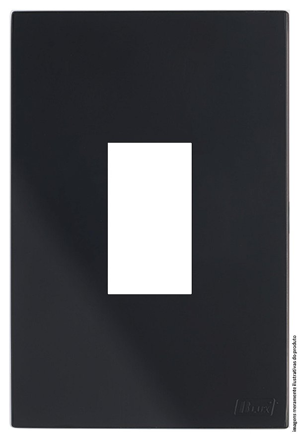 PLACA P/ 1 MODULO VERTICAL COM SUPORTE 4X2 -  RECTA BLACK SATIN