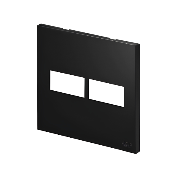 PLACA P/ 2 MODULOS COM SUPORTE 4X4 - RECTA BLACK SATIN FOSCO