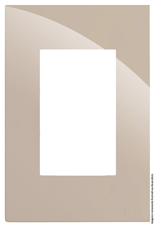 PLACA P/ 3 MODULOS COM SUPORTE 4X2 - RECTA AREIA GLOSS