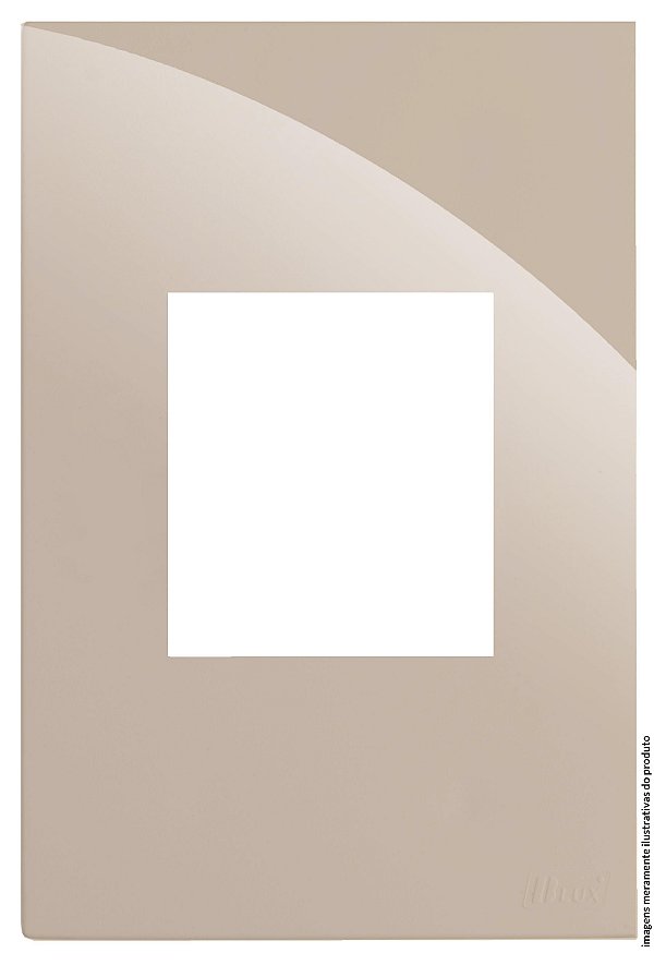 PLACA P/ 2 MODULOS JUNTOS COM SUPORTE 4X2 RECTA AREIA GLOSS