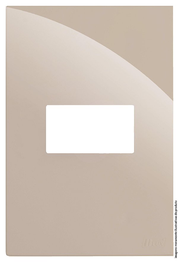 PLACA P/ 1 MODULO HORIZONTAL COM SUPORTE 4X2 -  RECTA AREIA GLOSS