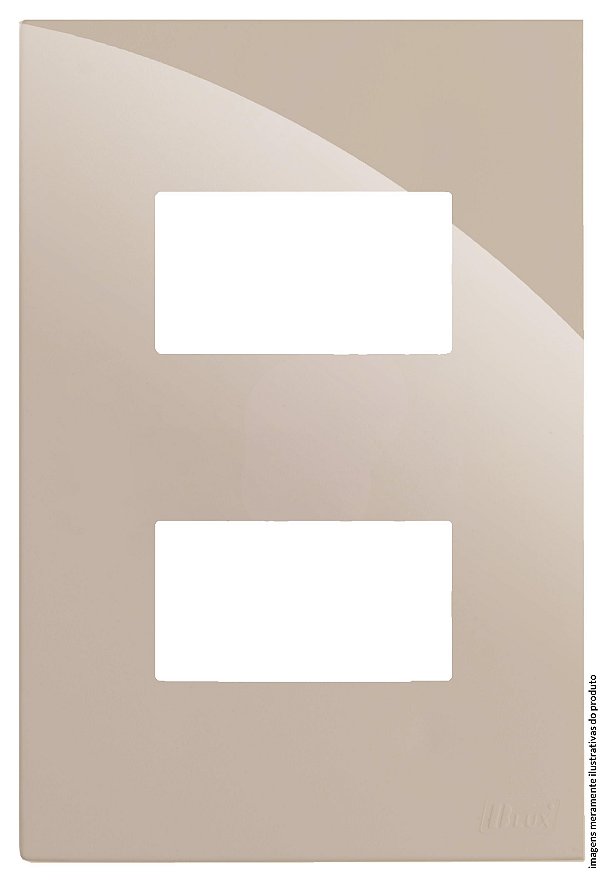 PLACA P/ 2 MODULOS SEPARADOS COM SUPORTE 4X2 - RECTA AREIA GLOSS