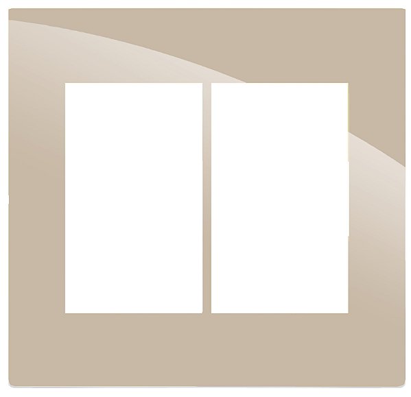 PLACA P / 6 MODULOS COM SUPORTE 4X4 - RECTA AREIA GLOSS