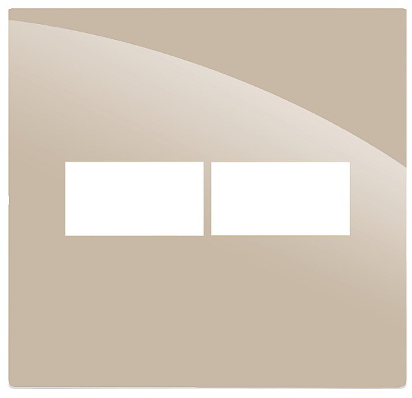 PLACA P/  2 MODULOS COM SUPORTE 4X4 - RECTA AREIA GLOSS