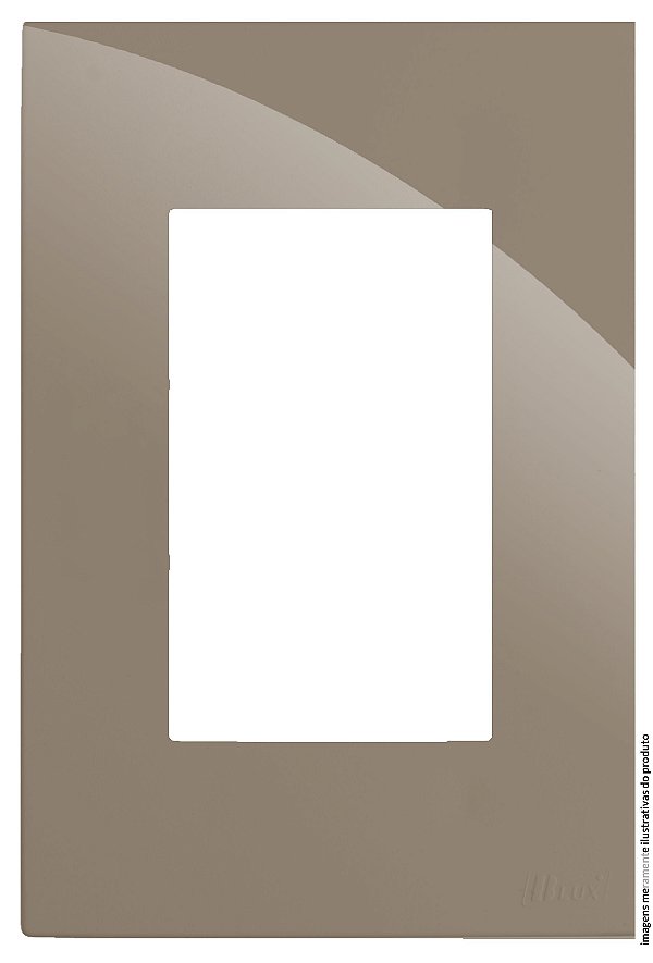 PLACA P/ 3 MODULOS COM SUPORTE 4X2 - RECTA FENDI GLOSS