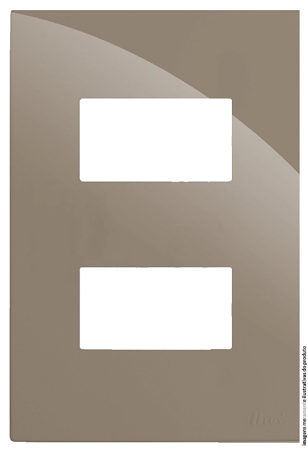 PLACA P/ 2 MOD. SEPARADOS COM SUPORTE 4X2 RECTA FENDI GLOSS