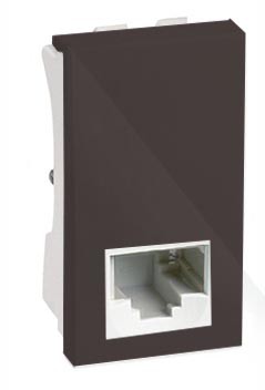 MODULO ENTRADA RJ11 4 FIOS (TELEFONE) - RECTA CHOCOLATE