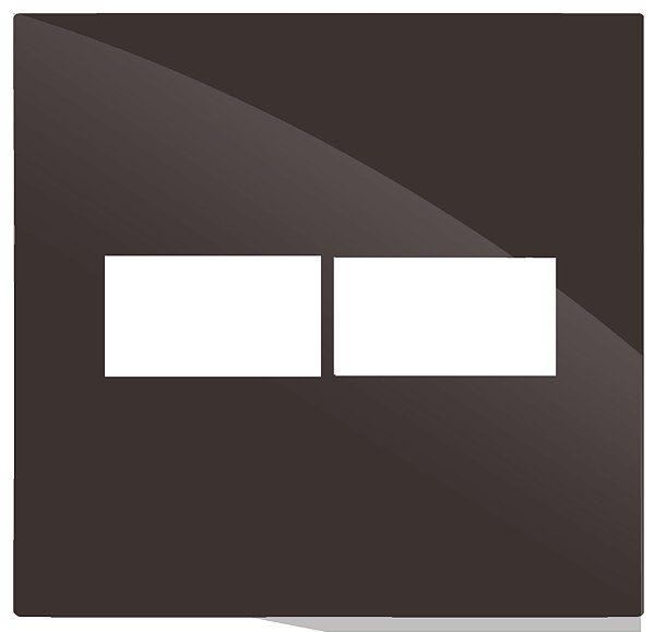 PLACA P/ 2 MODULOS COM SUPORTE 4X4 - RECTA CHOCOLATE GLOSS