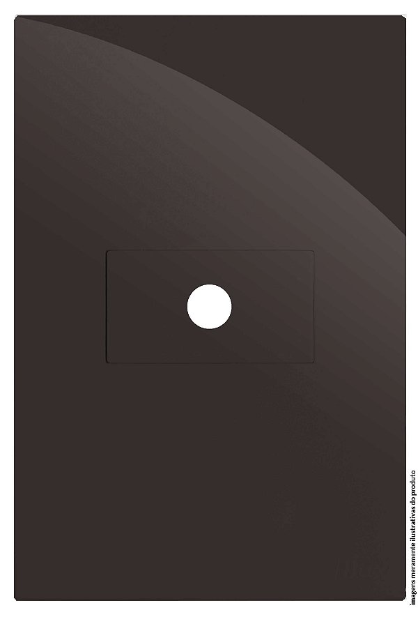 CJ PLACA FURO HORIZONTAL 4X2 - RECTA CHOCOLATE GLOSS