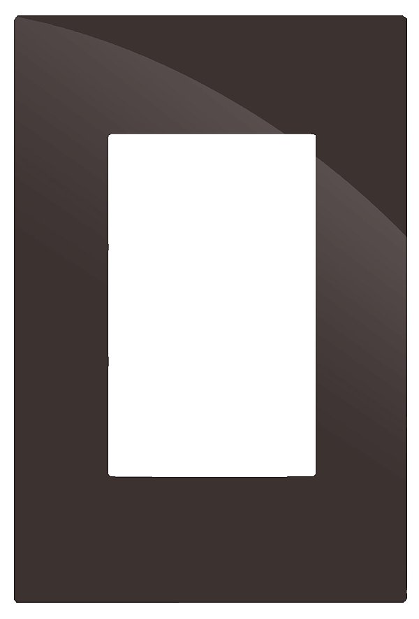PLACA P/ 3 MODULOS COM SUPORTE 4X2 - RECTA CHOCOLATE GLOSS