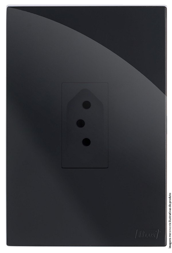 CJ TOMADA 10A VERTICAL 4X2 -  RECTA BLACK GLOSS