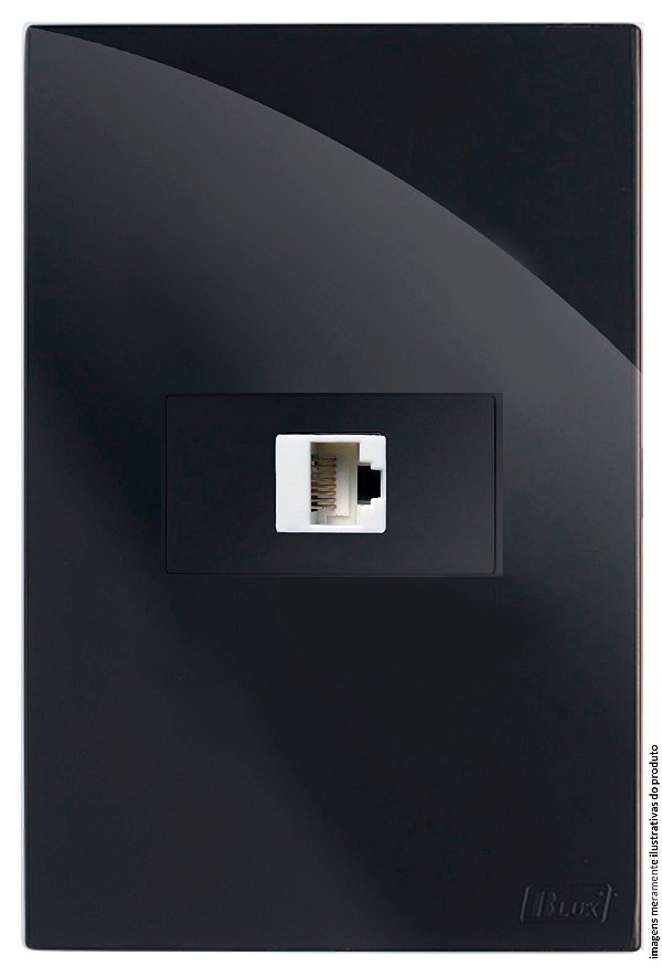CJ RJ45 CAT6 (INTERNET) HORIZONTAL  4X2 - RECTA BLACK GLOSS