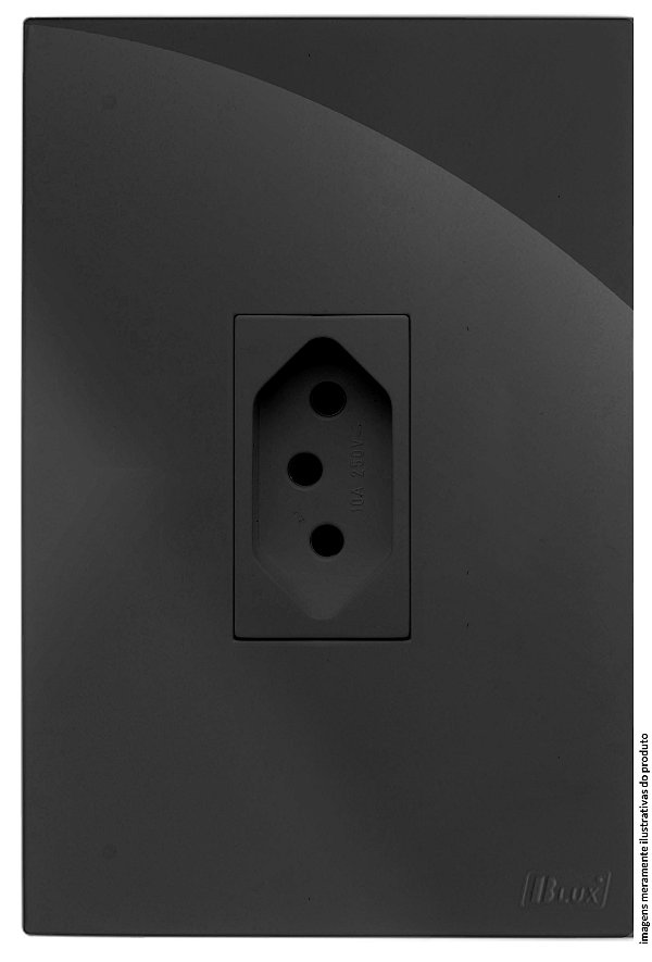 CJ TOMADA 10A VERTICAL 4X2 - RECTA GRAFITE GLOSS