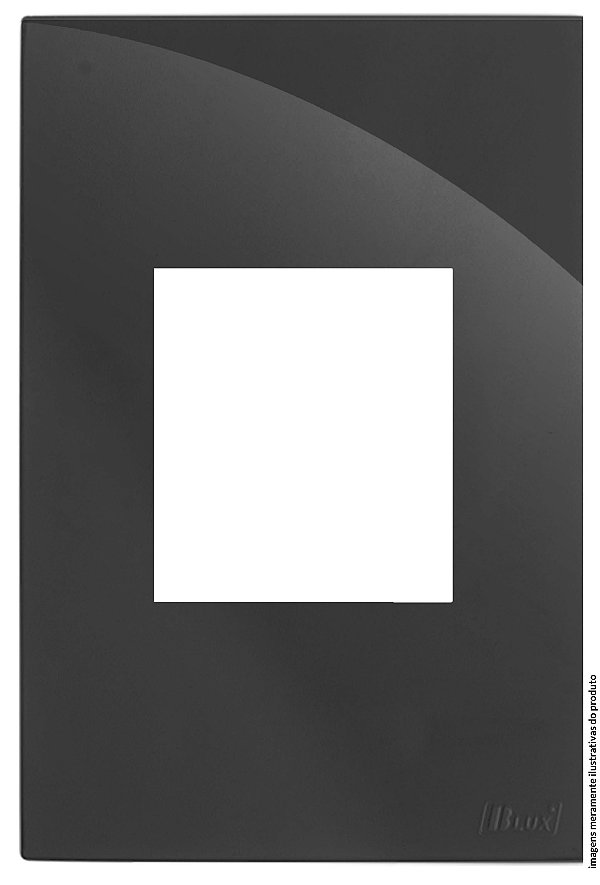 PLACA P/2 MODULOS JUNTOS COM SUPORTE 4X2 - RECTA GRAFITE GLOSS