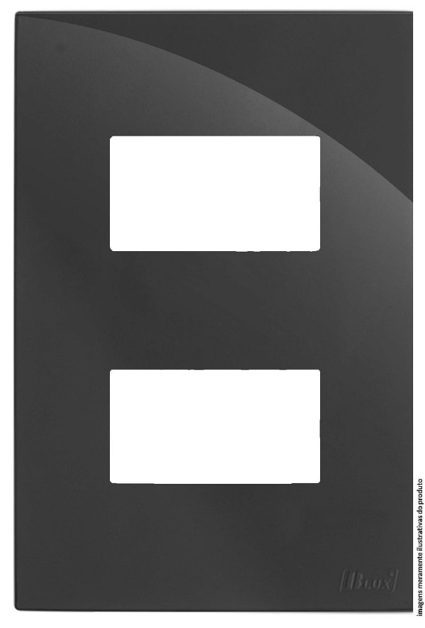 PLACA P/ 2 MODULOS SEPARADOS COM SUPORTE 4X2 - RECTA GRAFITE GLOSS