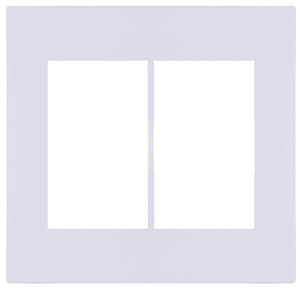 PLACA P/ 6 MODULOS COM SUPORTE 4X4-  RECTA BRANCO GLOSS