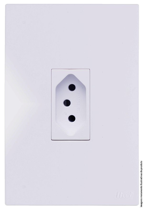 CJ TOMADA 10A VERTICAL 4X2 - RECTA BRANCO GLOSS