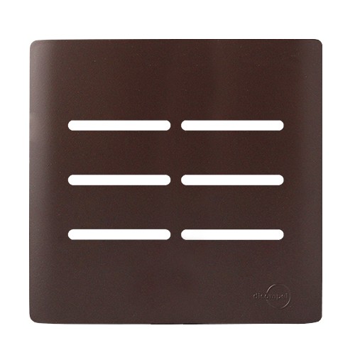 PLACA P/ 6 INTERRUPTORES COM SUPORTE 4X4 - NOVARA MARROM FOSCO