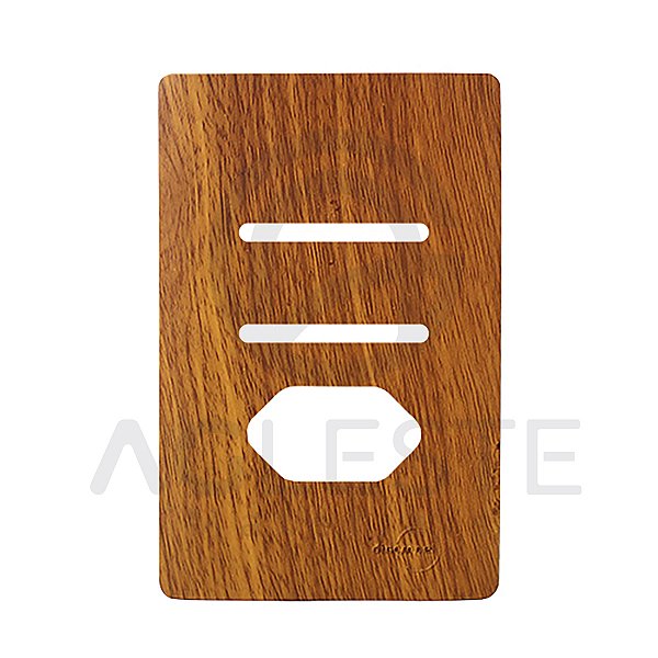 PLACA P/ 2 TECLAS HORI. + TOMADA C/SUPORTE 4X2 NOVARA CUMARU