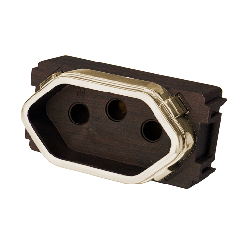 MODULO TOMADA 10A - DICOMPEL NOVARA TABACO GOLD  - DNV1500/164TBCR