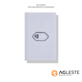 CJ ENTRADA RJ11 ( TELEFONE ) COM SUPORTE 4X2 - NOVARA BRANCO CROMADO