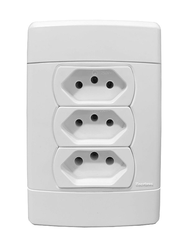 CJ TOMADA TRIPLA 10A 4X2 - ENERBRAS NEO SOTTILE BRANCO