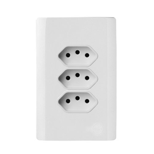 CJ TOMADA TRIPLA 10A 4X2  - NOVARA BRANCO TOTAL