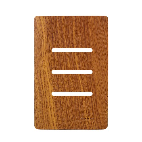 PLACA P/ 3 INTERRUPTORES HORIZONTAIS COM SUPORTE 4X2 -NOVARA CUMARU