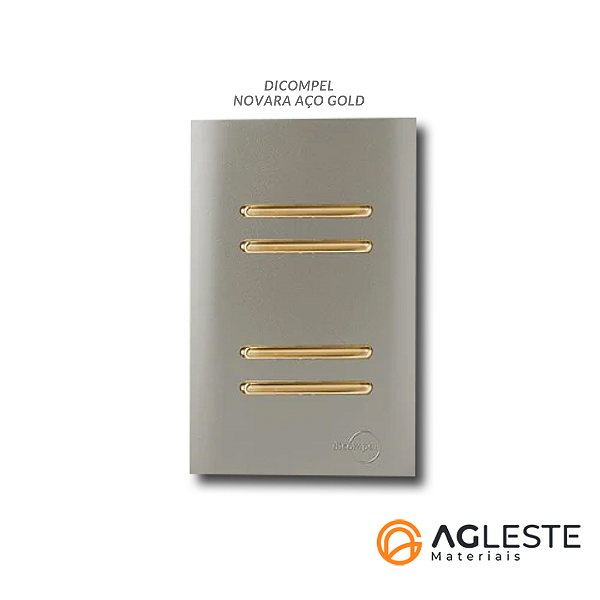 CJ INTERRUPTOR QUADRUPLO SIMPLES (ESPECIAL)  4X2 - NOVARA AÇO GOLD
