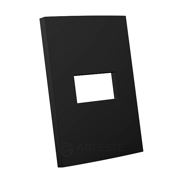 PLACA P/ 1 MODULO HORI. SEM SUPORTE 4X2-ENERBRAS DUBAI PRETO
