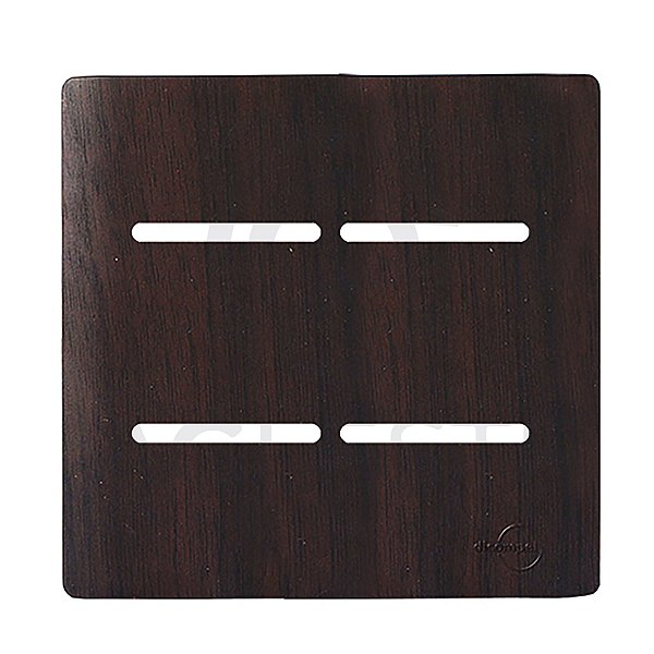 PLACA P/ 4 INTERRUPTORES HORIZONTAIS COM SUPORTE 4X4 - DICOMPEL NOVARA TABACO - DNV1500/56TC