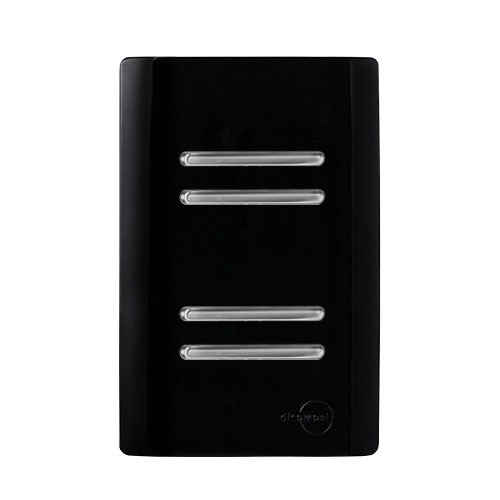 CJ INTERRUPTOR QUADRUPLO 2 SIMPLES + 2 PARALELO (ESPECIAL) 4X2 - NOVARA PRETO BRILHANTE CROMADO