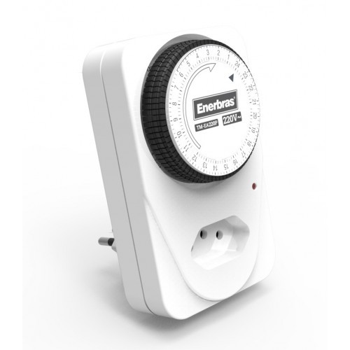 TEMPORIZADOR ANALÓGICO TIPO PLUGUE BIVOLT 127V/220V - ENERBRAS - TM-EA/P
