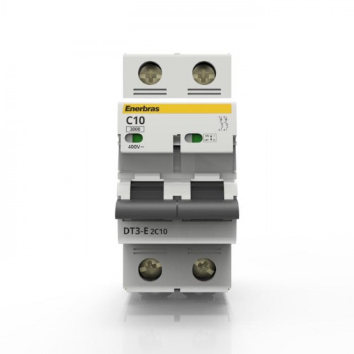 DISJUNTOR BIPOLAR CURVA C 10A DIN - ENERBRAS
