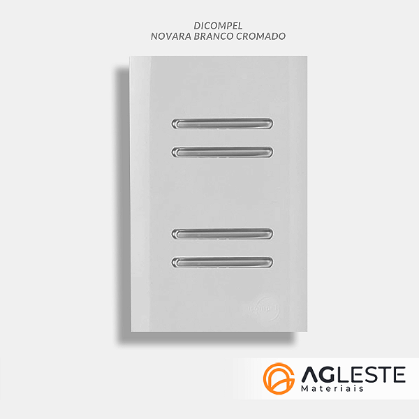 CJ INTERRUPTOR QUADRUPLO 2 SIMPLES + 2 PARALELOS (ESPECIAL) 4X2 - NOVARA BRANCO CROMADO