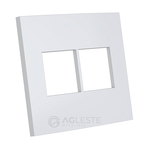 PLACA P/ 4 MODULOS JUNTOS SEM SUPORTE 4X4 -  ENERBRAS DUBAI BRANCO - ED5312-ES