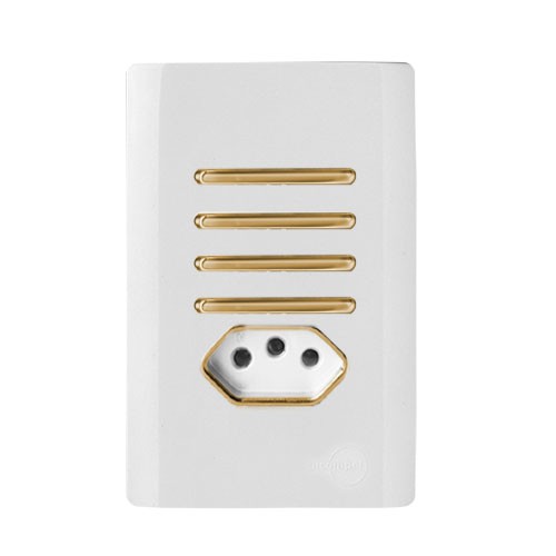 CJ INTERRUPTOR QUADRUPLO PARALELO + TOMADA 10A (ESPECIAL)4X2 -  NOVARA BRANCO GOLD