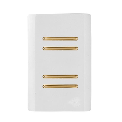 CJ INTERRUPTOR QUADRUPLO PARALELO (ESPECIAL) 4X2 - NOVARA BRANCO GOLD