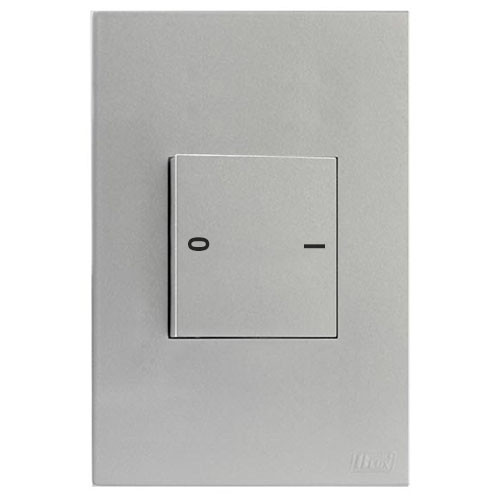 CJ INTERRUPTOR 1 TECLA DUPLA BIPOLAR PARALELO 20A 4X2 - RECTA PRATA SATIN FOSCO
