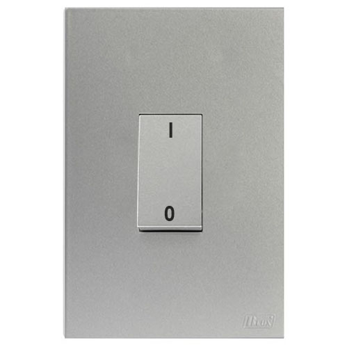 CJ INTERRUPTOR BIPOLAR SIMPLES VER. 4X2 - RECTA PRATA SATIN FOSCO