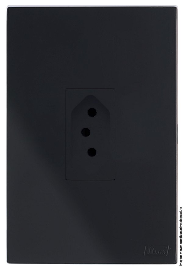 CJ TOMADA 20A VERTICAL 4X2 - RECTA BLACK SATIN FOSCO