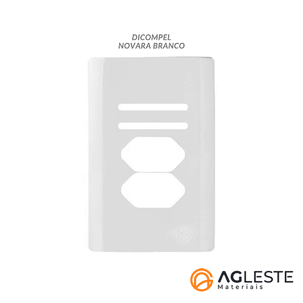 PLACA P/ 2 TECLAS + 2 TOMADAS 4X2 - NOVARA BRANCO